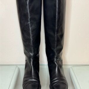 Joan & David Couture Black Tall Leather Boots Size 7